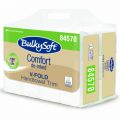 Ręczniki składane BulkySoft Comfort De-inked 84570 typu V, biały papier celulozowy z recyklingu, 2-warstwowe, do dozowników 12 x 250 listków