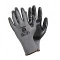 Rękawice do prac monterskich TK Gloves RAVEN, pokryte nitrylem, 12 par, szare rozmiar 7