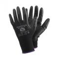 Rękawice do prac monterskich TK Gloves ROOSTER Black, powleczone poliuretanem, 12 par, czarne rozmiar 8