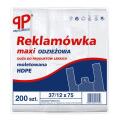 Reklamówka foliowa biała moletowana SARANTIS maxi odzieżowa 37 x 12 x 75 cm, udźwig do 15 kg 200 sztuk