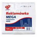 Reklamówka foliowa biała moletowana SARANTIS mega 40 x 12 x 80 cm, udźwig do 20 kg 100 sztuk