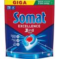 Tabletki do zmywarki Somat Excellence 3w1 Lemon, żelowe kapsułki 70 sztuk