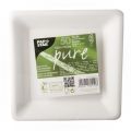 Talerze z trzciny cukrowej PapStar Pure, kwadratowe 15 x 15 cm, białe, biodegradowalne 50 sztuk