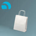 Torba papierowa 180 x 80 x 225 mm EcoBag, ze skręcanym uchwytem biała