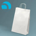 Torba papierowa 240 x 100 x 360 mm EcoBag, ze skręcanym uchwytem biała