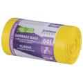 Worki do segregacji odpadów bez wiązania Donau EXPERT 60L x 50 sztuk, folia LDPE z recyklingu żółte