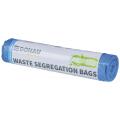 Worki do segregacji odpadów ściągane taśmą Donau HOME 120L x 10 sztuk, folia LDPE z recyklingu niebieskie