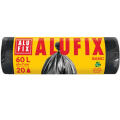 Worki na odpady ALUFIX Basic HDPE, bez wiązania, czarne 60L x 20 sztuk