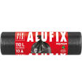 Worki na odpady ALUFIX Premium LDPE, mocne do dużych i ciężkich odpadów, bez wiązania, czarne 110L x 10 sztuk