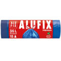 Worki na odpady ALUFIX Premium LDPE, ściągane taśmą, niebieskie 35L x 15 sztuk