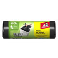 Worki na odpady Jan Niezbędny Easy Pack, wiązane z uszami, czarne 60L x 26 sztuk