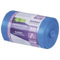 Worki na odpady wiązane z uszami Donau EXPERT, folia LDPE z recyklingu, niebieskie 35L x 50 sztuk