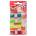 Zakładki indeksujące Office Products 12 x 43 mm, foliowe paski neonowe, 140 sztuk w dyspenserze 4 kolory
