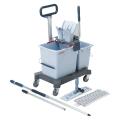 Zestaw Vileda Professional UltraSpeed Pro Ready to Go, wózek dwuwiaderkowy, dwa wiadra, wyciskacz, mop płaski r-MicroLite Max z drążkiem teleskopowym 8 elementów