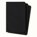 Zeszyt Moleskine Cahiers P 9x14 cm, 64 strony w kratkę, tekturowa oprawa, 3 sztuki czarny