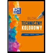 Blok techniczny kolorowy Oxford A4, papier 225 g