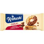 Ciastka Krakuski Duelki, herbatniki posypane cukrem z czekol...