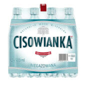Cisowianka 0,5L x 12 sztuk, woda mineralna, w butelkach PET