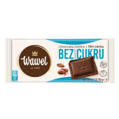 Czekolada gorzka Wawel 70% kakao, bez dodatku cukru