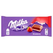 Czekolada Milka Strawberry, mleczna z nadzieniem truskawkowy...