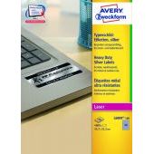 Etykiety znamionowe Avery Zweckform, srebrne poliestrowe, 10...