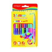Flamastry dwustronne KEYROAD Duo-Colour Fiber Marker, dwukol...