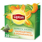 Herbata zielona Lipton Mandarynka i Pomarańcza, aromatyzowan...