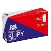 Klips biurowy Grand Binder Clip, czarne klamerki, 12 sztuk w...