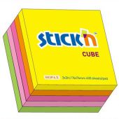 Kostka karteczek samoprzylepnych Stick'n 76x76 mm, 5 kolorów...