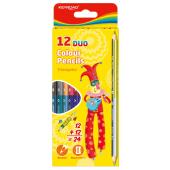 Kredki dwustronne ołówkowe KEYROAD Duo Colour Pencils, trójk...