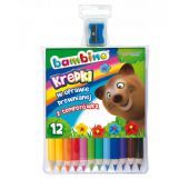 Kredki ołówkowe drewniane Bambino, okrągłe grube, zestaw z t...
