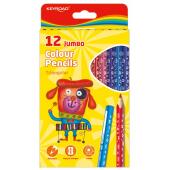 Kredki ołówkowe drewniane KEYROAD Jumbo Colour Pencils, trój...