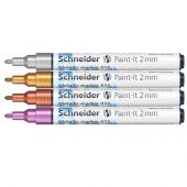 Markery akrylowe Schneider Paint-It Metallic, końcówka 2 mm,...