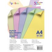 Papier kolorowy Gimboo A4/80g, 100 arkuszy, miks kolorów pas...