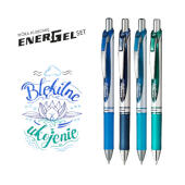 Pióro kulkowe automatyczne Pentel EnerGel Set BL77 Błekitne ...