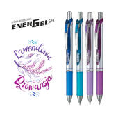 Pióro kulkowe automatyczne Pentel EnerGel Set BL77 Lawendowa...