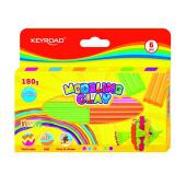 Plastelina kwadratowa KEYROAD Neon Modeling Clay 6 x 30 g, k...