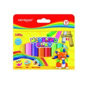Plastelina okrągła KEYROAD Modeling Clay 12 x 15 g, kolory k...