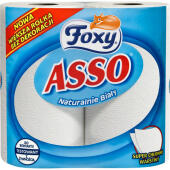 Ręczniki papierowe Foxy Asso 12 m, kuchenne, biały papier ce...