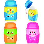 Temperówka szkolna z gumką i pojemnikiem KEYROAD Hello, podw...