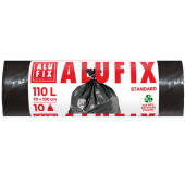 Worki na odpady ALUFIX Standard LDPE, bez wiązania, czarne