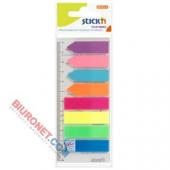 Zakładki indeksujące Stick'n 12x45 mm, foliowe paski i strza...