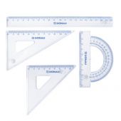 Zestaw geometrzyczny transparentny Donau, linijka 20 cm, 2 x...
