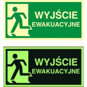 Znak TDC, tabliczka kierunek do wyjścia ewakuacyjnego - w le...